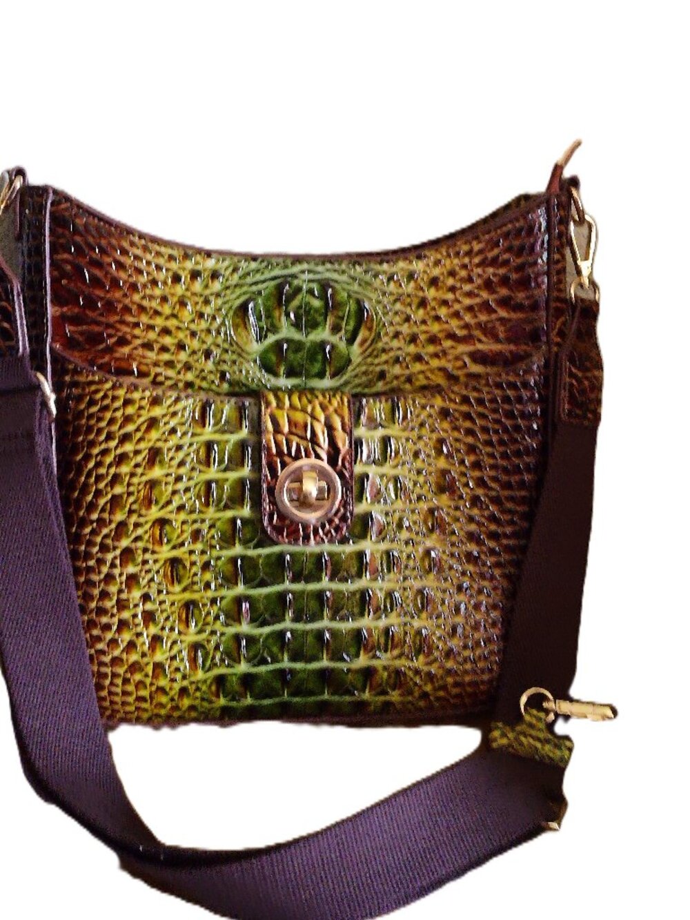 New No Brand Name Croc Embossed Multi Color Shoulder Cross body Bag
